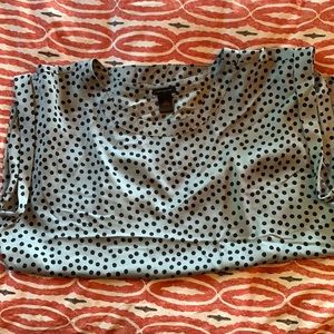 Ann Taylor Size XL Blue Polka Dot Top